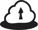 cloud, clouds, cloudy, handrawn, storm, up, upload svg vector icon