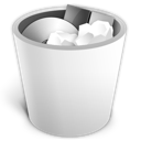 full, trash, white icon