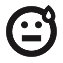 emoji, emot, emot, faint, nervous, sweat, thick lines svg vector icon