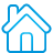 basic, blue, home icon