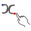 chi, gestureworks, greek, stroke icon