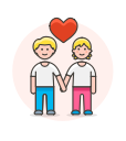couple, gay, hands, hold svg vector icon