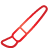 basic, brush, red icon