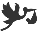 flying,stork,bundle icon