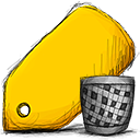 tag, trash icon
