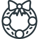 christmas, ornament, wreath svg vector icon