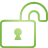 basic, green, lock, unlock icon