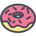 dessert, donut, doughnut, fat, sweets svg vector icon