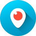 circle, gradient, long shadow, media, periscope, social, social media svg vector icon
