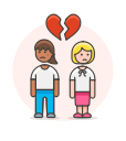 breakup, couple, lesbian svg vector icon