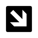 arrow, back, down, right icon