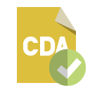file,format,cda,checkmark icon