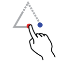 gestureworks, shape, stroke, triangle, up icon