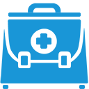 doctor,briefcase,blue icon