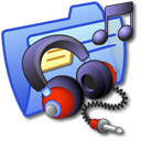 folder,blue,music icon