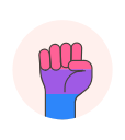 bisexual, fist, flag, hand svg vector icon