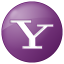 button, lilac, social, yahoo icon