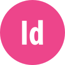adobe, indesign, round svg vector icon