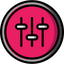 audio, media, media player, music, settings, video player svg vector icon