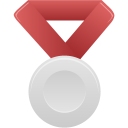 silver,metal,red icon