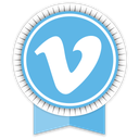 ribbon, social, vimeo icon