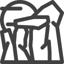 landmark, mountain, rock, statue, stone, stonehege, sun svg vector icon