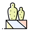 cactus, flowerpot, interior, plant svg vector icon