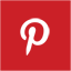 pinterest, red, square icon