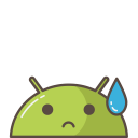android, emoji, mobile, mood, robot, sad, tear svg vector icon