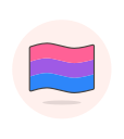 bisexual, flag, wave svg vector icon