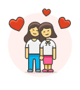 couple, head, lesbian, love, to svg vector icon