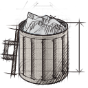 full, garbage, recycle bin, trash icon