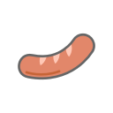 food, hot dog, sausage svg vector icon
