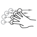 finger, flick, four, gestureworks icon