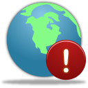 globe, warning icon