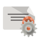 certificate,gear icon