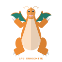 dragon, dragonite, kanto, pokemon svg vector icon