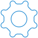 blue, , gear, outline, setting, ui svg vector icon