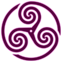 mauve,wheeled,triskelion,knot,knotting icon