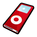 ipod,nano,red,mp3 player icon