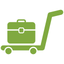 cart, delivery, hand, office bag, trolley svg vector icon