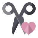 scissors,heart icon