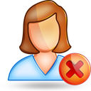 user,female,block icon