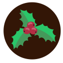 christmas, decoration, holly, plant svg vector icon