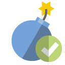 bomb,checkmark icon