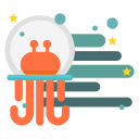 alien, creature, galaxy, monster, octopus, space, ufo svg vector icon