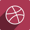 dribbble, media, shadow, social, square svg vector icon