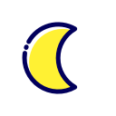 giallo, luna, moon, night, satellite, space, yellow svg vector icon