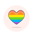 flag, heart, lgbtq svg vector icon