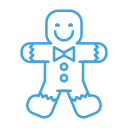 christmas, cookie, gingerbread, man, sweets svg vector icon